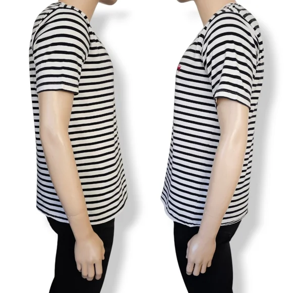 Stussy Black & White Striped Henley Shirt Size Large - Picture 4 of 8